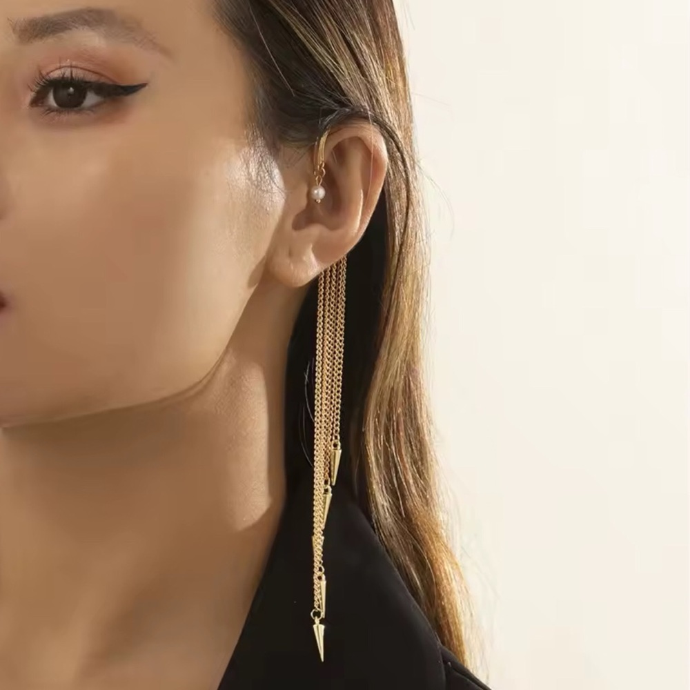 Gold Long Chain Drop Earring